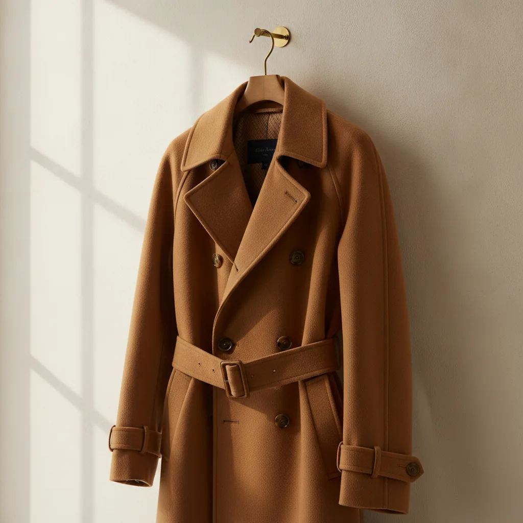 Classic camel trench coat